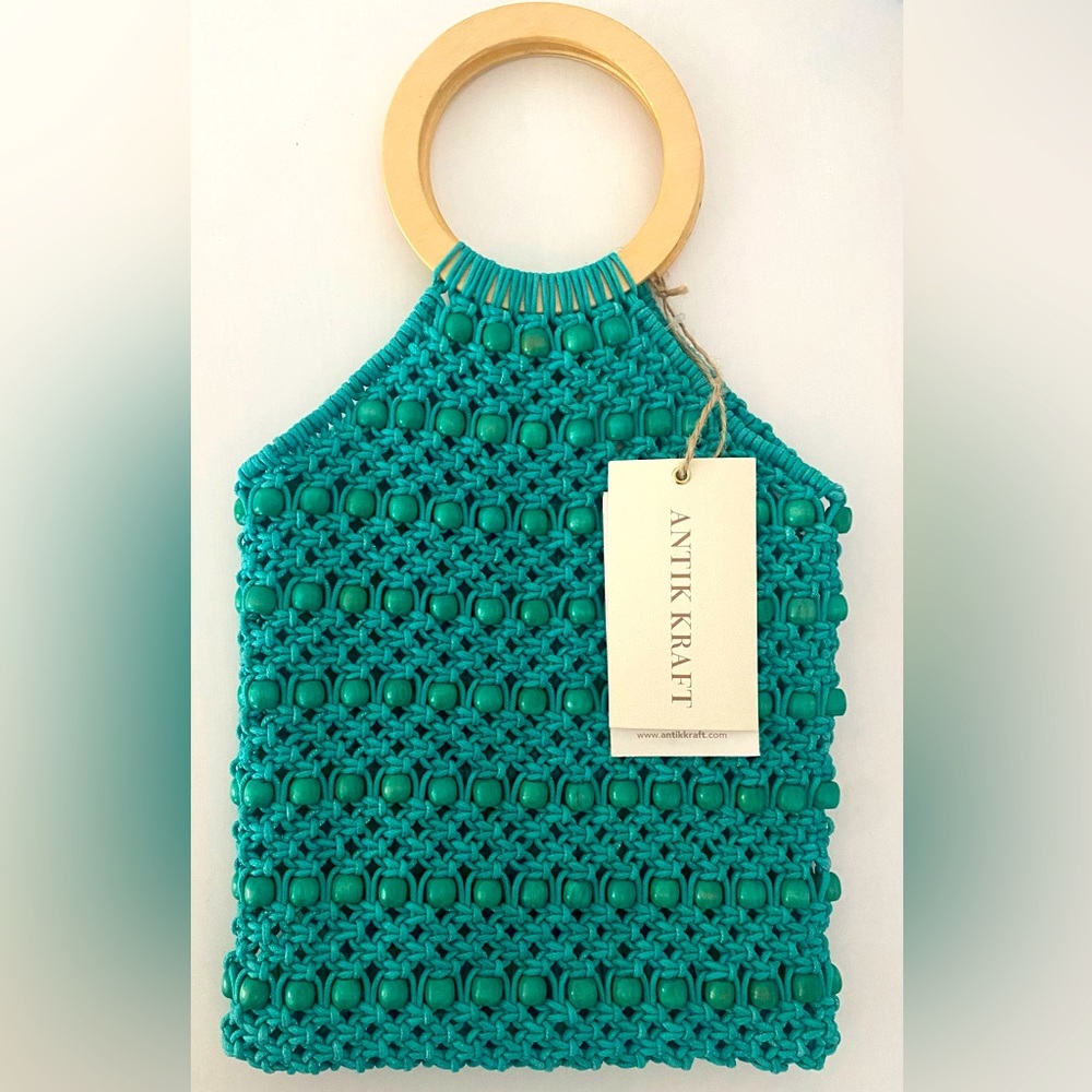 Antik Kraft Turquoise Beaded Bag